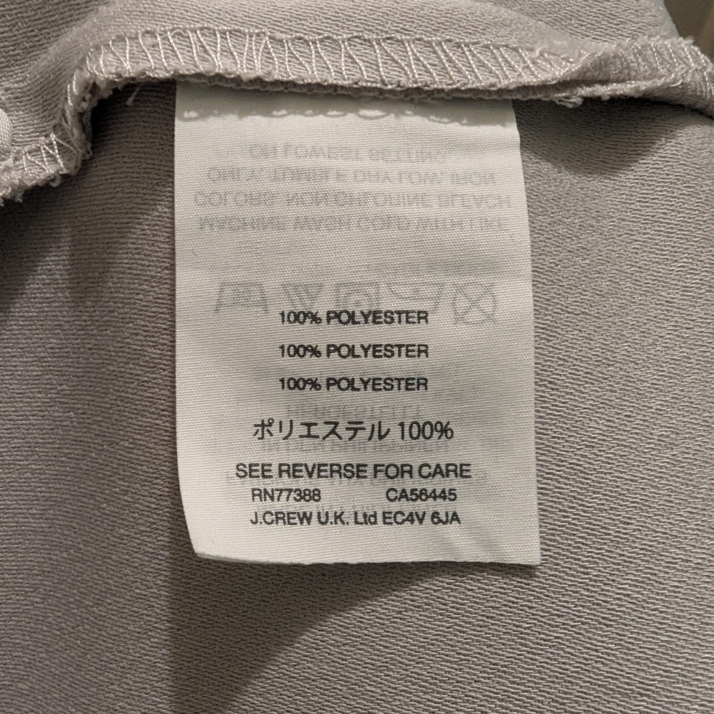 J. Crew Wide-Leg High Rise Crop Pant 365 Crepe Pleated Trousers Oyster Grey- 12T - Picture 6 of 9